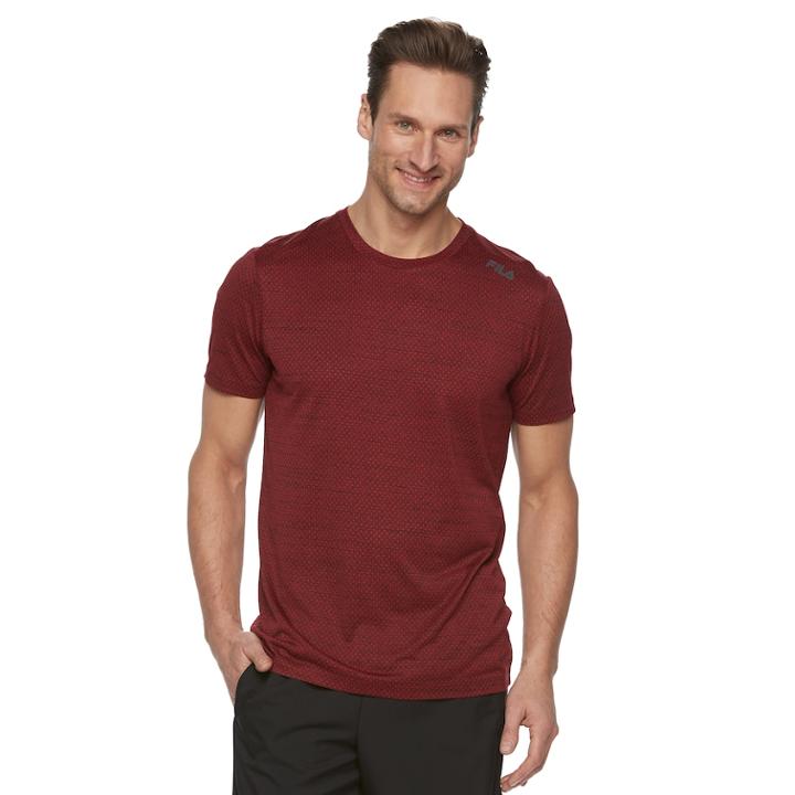 Men's Fila Space-dyed Tee, Size: Large, Dark Red