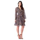 Women's Indication By Eci Print Fit & Flare Dress, Size: 8, Blue (navy)