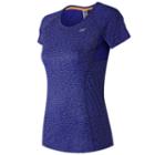 Women's New Balance Nb Ice Crewneck Running Tee, Size: Large, Purple Oth