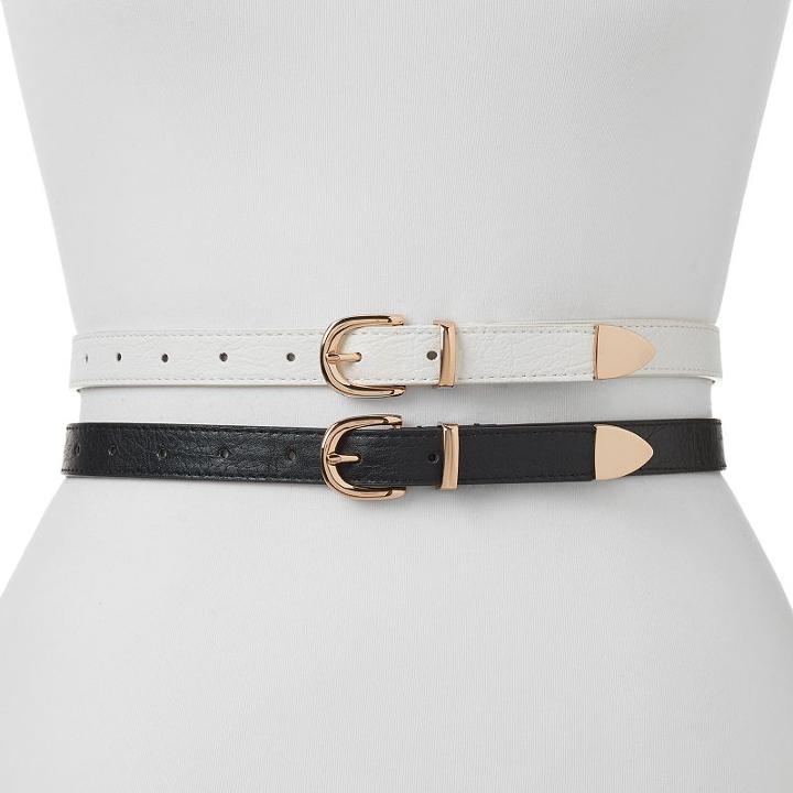 Women's Apt. 9&reg; Keeper 2-for-1 Belt Set, Size: Large, Oxford