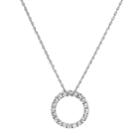 Sterling Silver Diamond Accent Circle Pendant, Women's, Size: 18, White