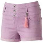 Juniors' Tinseltown Crush Color Triple Stack Shortie Shorts, Girl's, Size: 7, Med Purple