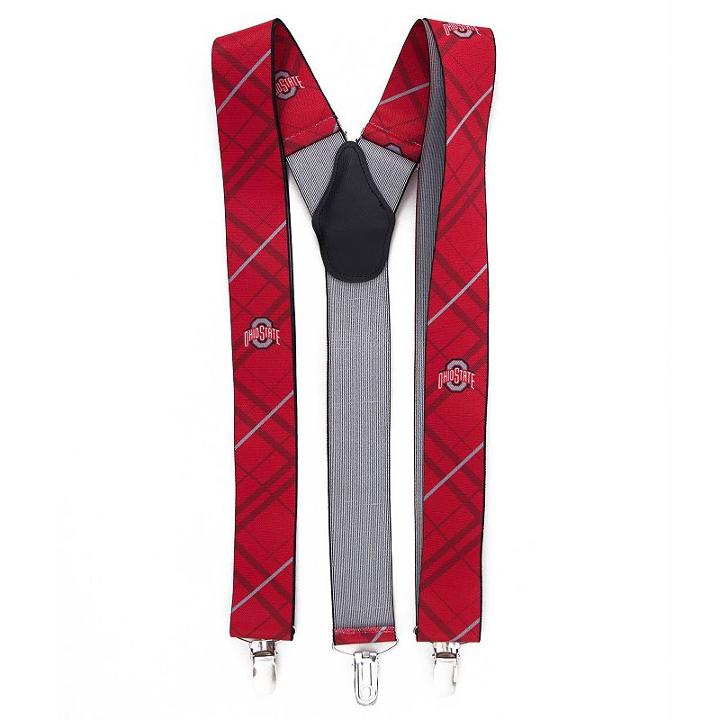 Men's Ohio State Buckeyes Oxford Suspenders, Red