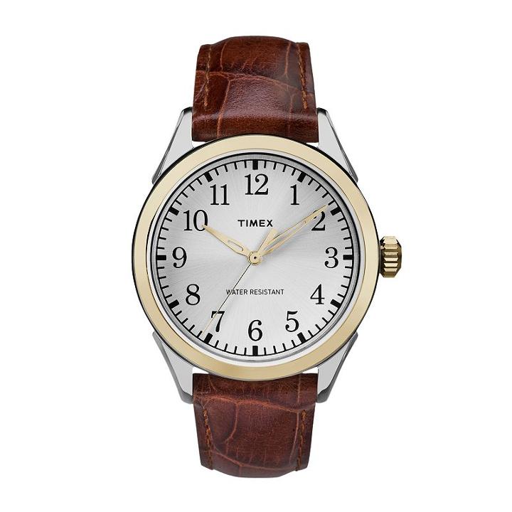 Timex Men's Briarwood Terrace Leather Watch, Size: Large, Brown
