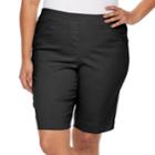 Plus Size Dana Buchman Pull On Bermuda Shorts, Women's, Size: 3xl, Black