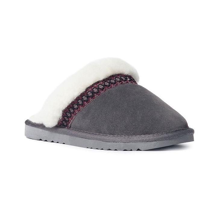 Muk Luks Dawn Women's Suede Scuff Slippers, Size: 7, Grey
