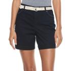 Women's Gloria Vanderbilt Marisa Belted Shorts, Size: 14, Blue