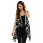 Women's E By Elan Geometric Reversible Vest, Size: Small, Black