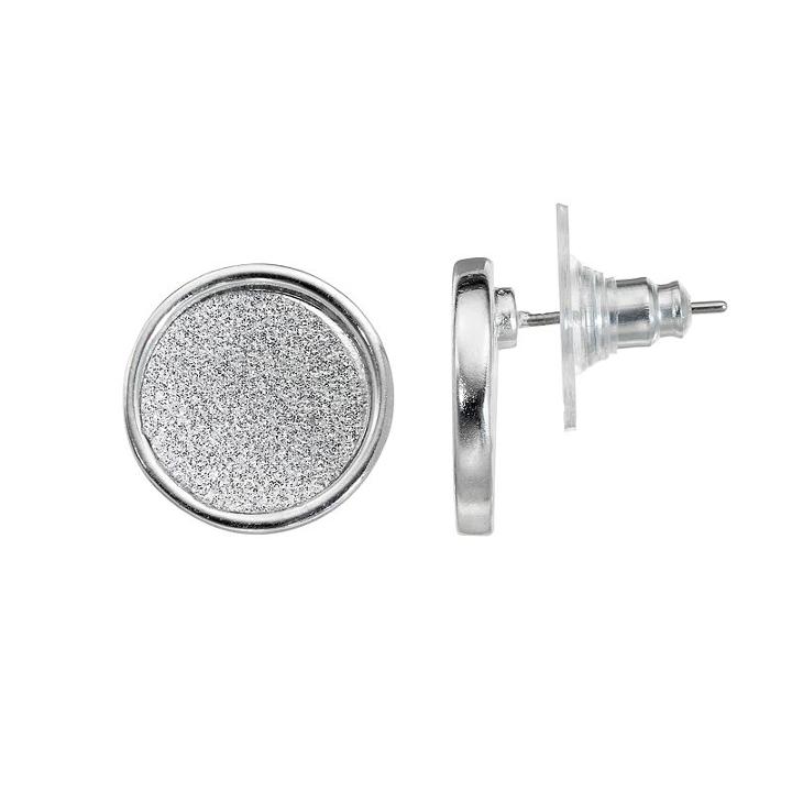 Apt. 9&reg; Glittery Circle Stud Earrings, Women's, Silver
