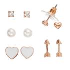 Lc Lauren Conrad Arrow & Heart Stud Earring Set, Women's, Light Pink