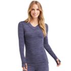 Women's Cuddl Duds Flexfit V-neck Top, Size: Medium, Dark Blue