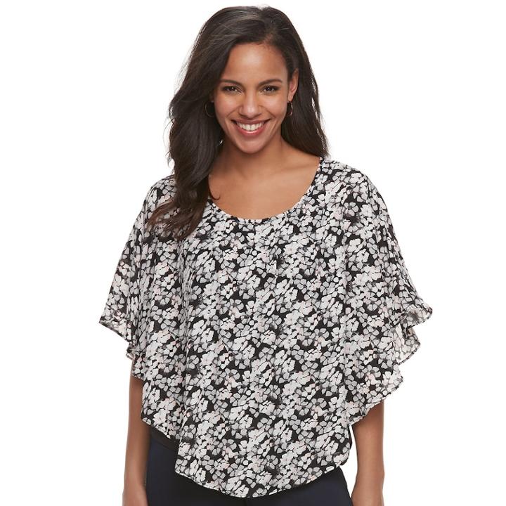 Women's Elle&trade; Crepe Popover Top, Size: Small, Oxford
