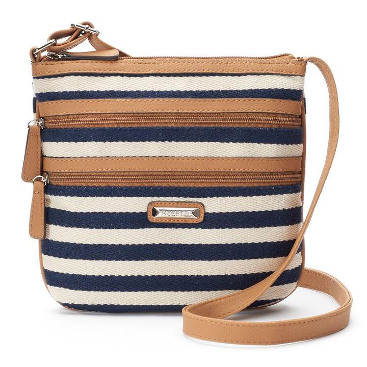 Rosetti Basil Herringbone Striped Crossbody Bag, Women's, Blue Other