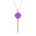 Amore By Simone I. Smith A Sweet Touch Of Hope 18k Gold Over Silver Crystal Lollipop Pendant, Women's, Size: 26, Purple