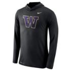 Men's Nike Washington Huskies Dri-fit Hooded Tee, Size: Xl, Black