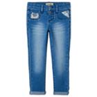 Girls 4-8 Squeeze Cuffed Denim Jeggings, Girl's, Size: 6x, Med Blue