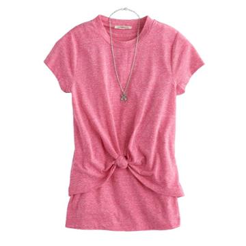 Girls 7-16 Dj & Juju Twist Front Tee With Necklace, Size: Small, Pink