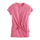 Girls 7-16 Dj & Juju Twist Front Tee With Necklace, Size: Small, Pink