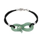 Sterling Silver Jade Snake Bracelet, Women's, Size: 7.5, Green