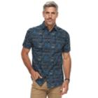 Men's Haggar Island Ease Classic-fit Stretch Button-down Shirt, Size: Large, Black