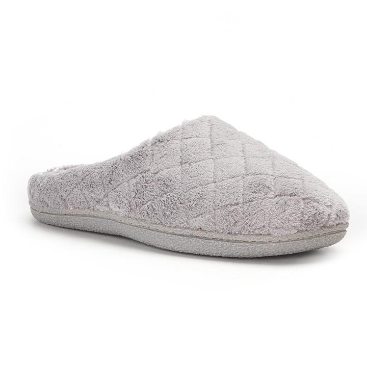 Women's Dearfoams Microfiber Terry Clog Slippers, Size: Sm Medium, Med Grey
