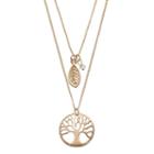Tree & Leaf Charm Layered Necklace, Women's, Gold