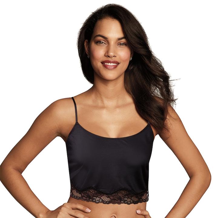 Women's Maidenform Casual Comfort Lounge Lace Crop Cami Dmcclb, Size: Large, Black