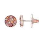 Lc Lauren Conrad Nickel Free Round Pave Rose Gold Tone Stud Earrings, Women's, Pink