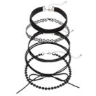 Mudd&reg; Black Floral Lace, Wrap & Tattoo Choker Necklace Set, Women's