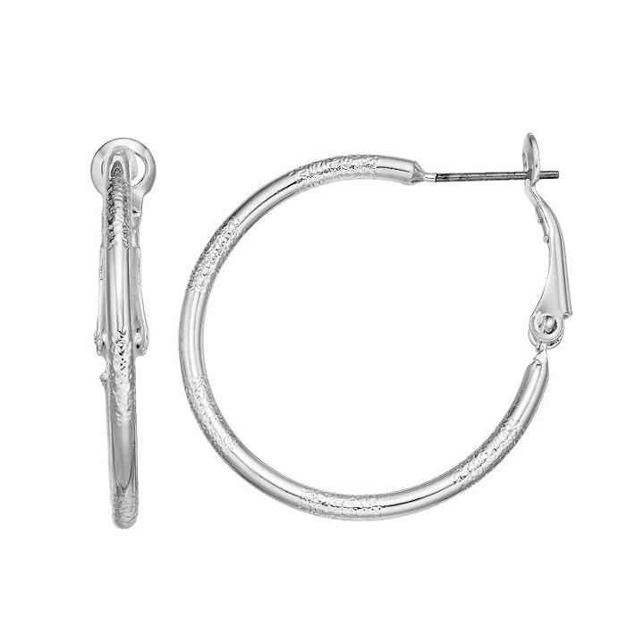 Lc Lauren Conrad Hoop Earrings, Women's, Silver