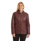 Plus Size Excelled Leather Scuba Jacket, Women's, Size: 1xl, Dark Red
