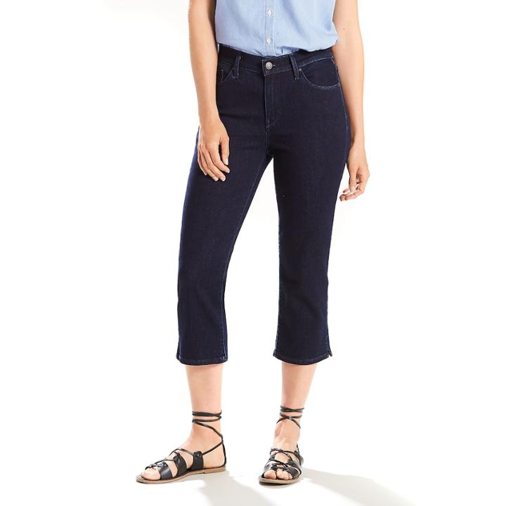 Women's Levi's Classic Capri Jeans, Size: 32(us 14)m, Dark Blue