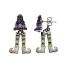 Witch's Hat & Stockings Front Back Earrings, Women's, Multicolor