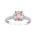 Sterling Silver Morganite & Diamond Accent Oval Ring, Women's, Size: 5, Pink
