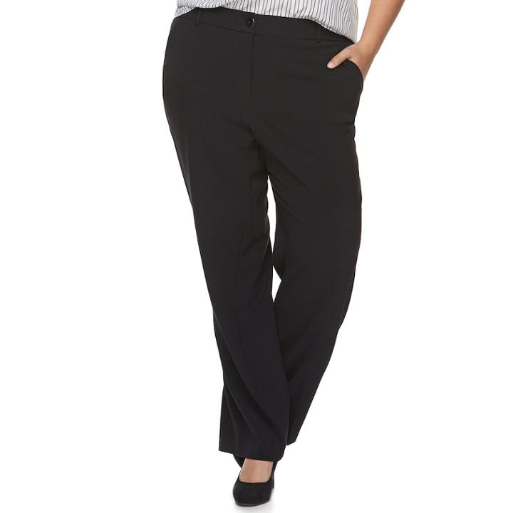 Plus Size Apt. 9&reg; Straight-leg Pants, Women's, Size: 16 W, Black