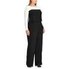 Plus Size Chaps Colorblock Jersey Jumpsuit, Women's, Size: 18 W, Other Clrs