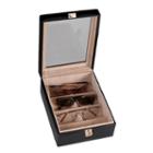 Royce Leather 4-slot Eyeglass Box, Black