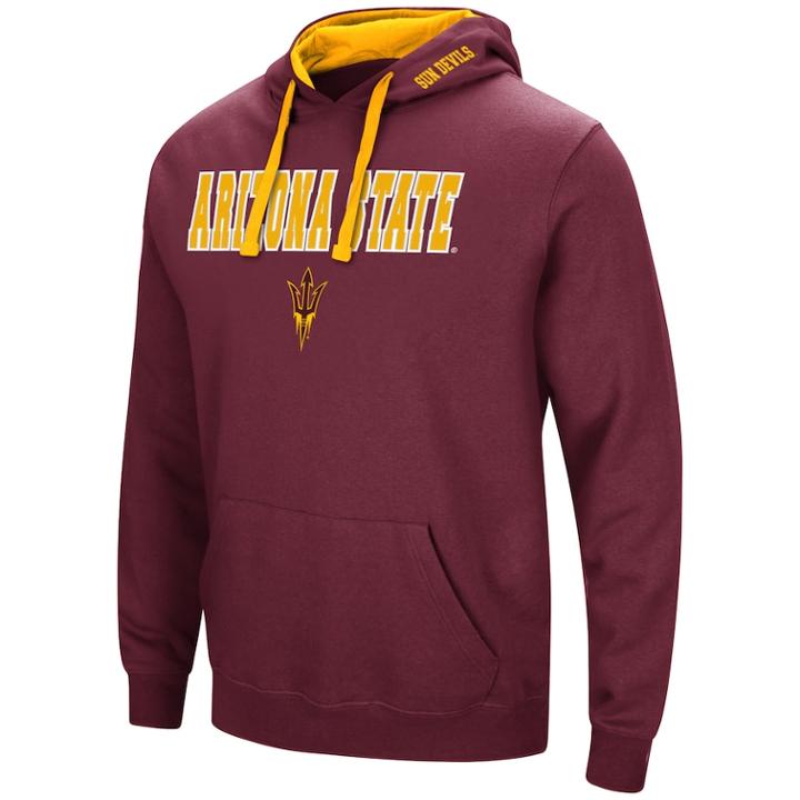 Men's Arizona State Sun Devils Pullover Fleece Hoodie, Size: Small, Dark Red