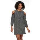 Plus Size Apt. 9&reg; Cold-shoulder Shift Dress, Women's, Size: 2xl, Black