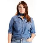 Plus Size Levi's Western Denim Shirt, Women's, Size: 3xl, Med Blue