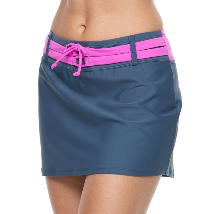 Women's Free Country Colorblock Skirtini Bottoms, Size: Small, Med Grey