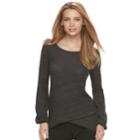 Women's Apt. 9&reg; Wrap Hem Sweater, Size: Small, Green Oth