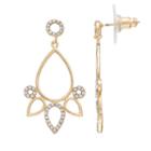 Lc Lauren Conrad Nickel Free Open Teardrop Chandelier Earrings, Women's, Gold