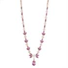 14k Rose Gold Over Silver Lab-created Sapphire Necklace, Women's, Size: 17, Red