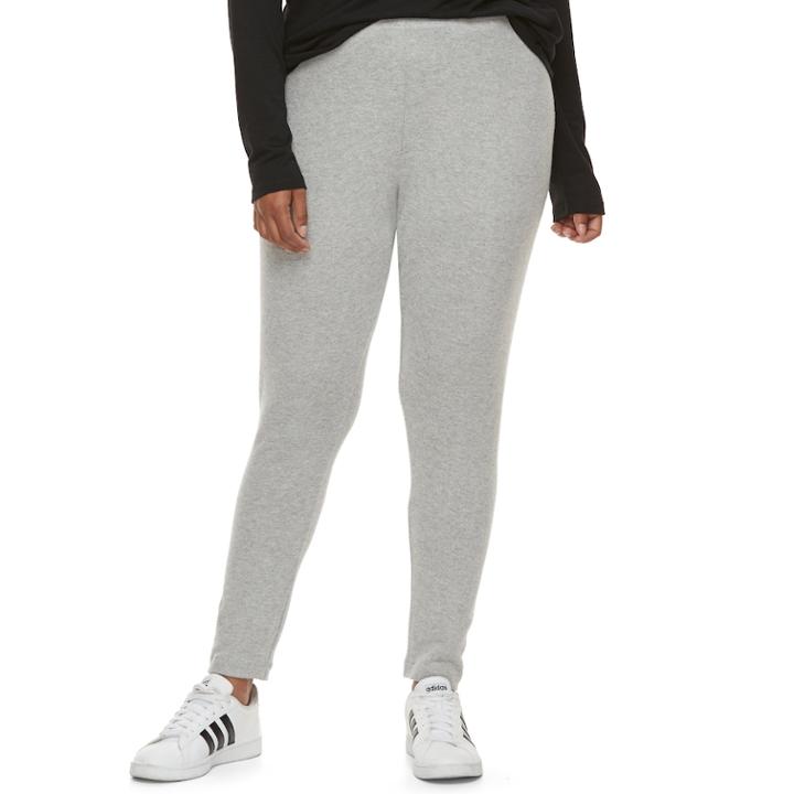 Juniors' Plus Size So&reg; Holiday Leggings, Teens, Size: 3xl, Light Grey
