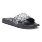 Men's Paint Splatter Slide Sandals, Size: Large, Black
