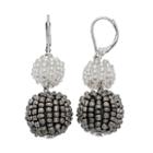 Simply Vera Vera Wang Seed Bead Ball Nickel Free Double Drop Earrings, Women's, Med Grey