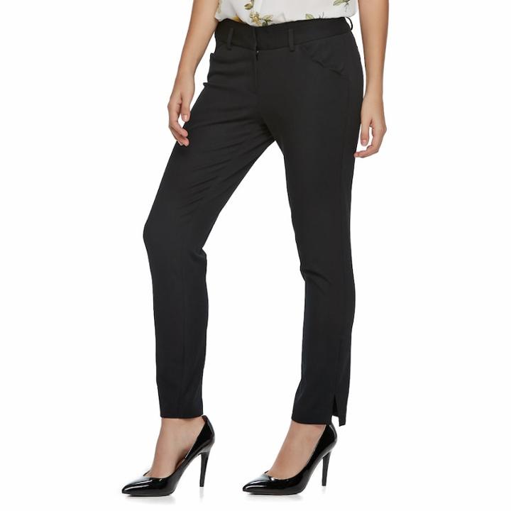 Juniors' Candie's&reg; Scalloped-pocket Ankle Pants, Teens, Size: 9, Black