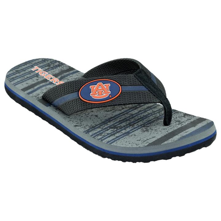 Men's Auburn Tigers Striped Flip Flop Sandals, Size: Large, Black