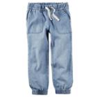 Girls 4-8 Carter's Chambray Denim Jogger Pants, Girl's, Size: 8, Blue Other